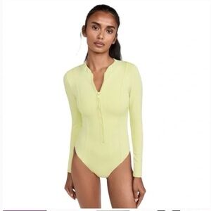 Good American Neon Long Sleeve Compression One Piece